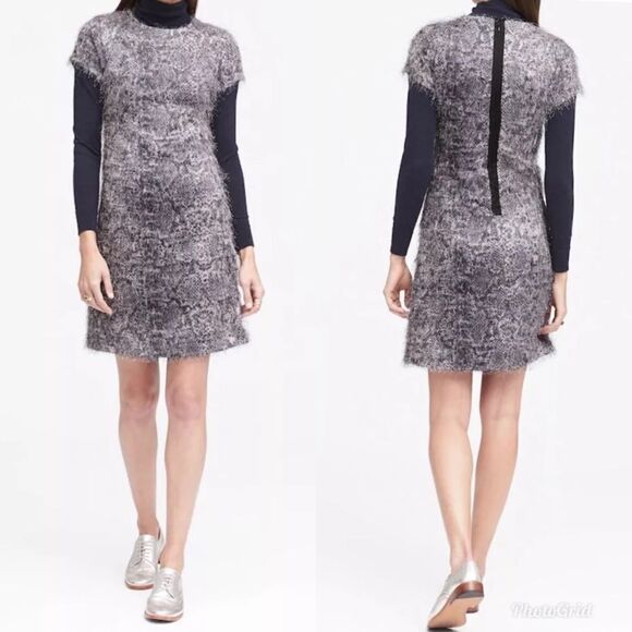 Banana Republic Eyelash Fringe Snake Python print dress - Picture 1 of 12